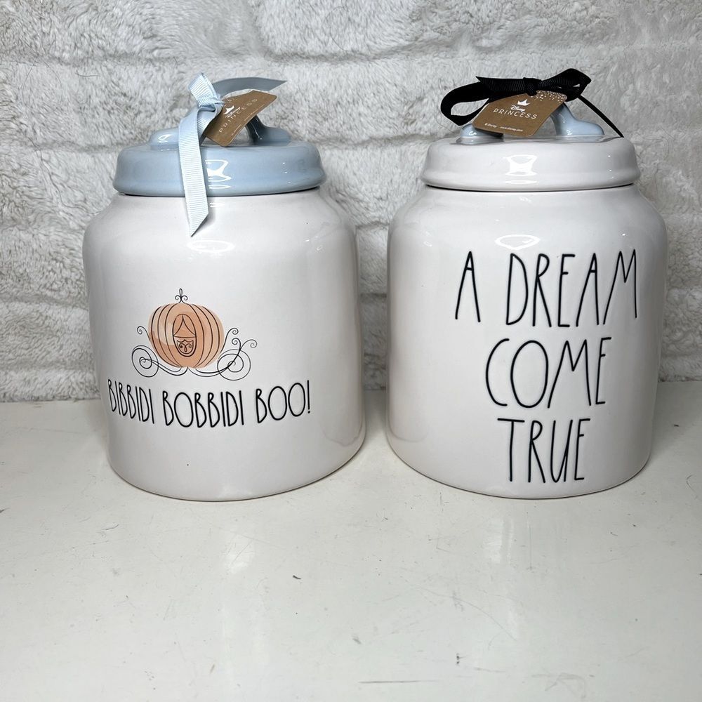Rae Dunn Disney Bibbidi Bobbidi Boo & A Dream Come True Cinderella Canister